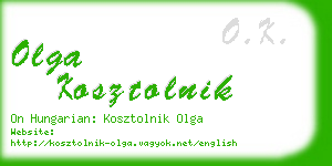 olga kosztolnik business card